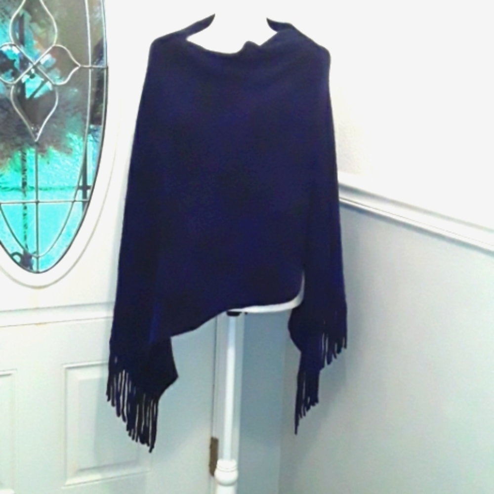 Knitted Fringe Poncho